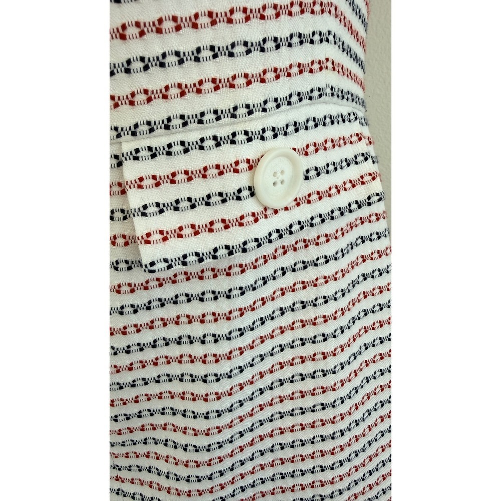 Preppy Mod Brooks Brothers White Red Blue Tweed Sleeveless Shift Dress Size 0 - Picture 4 of 11